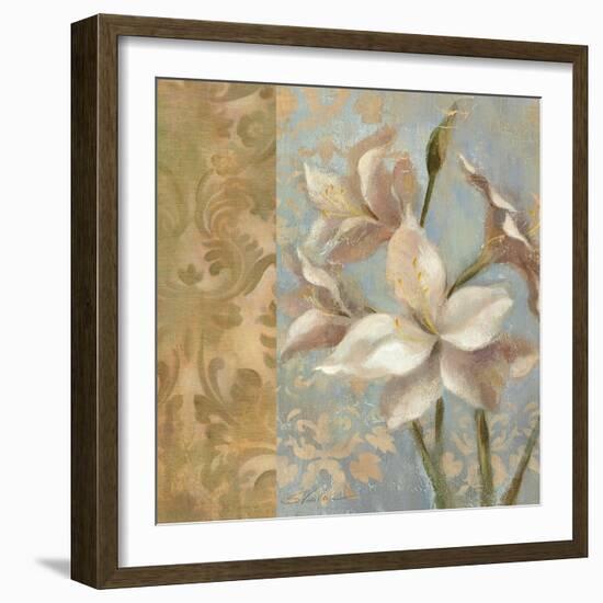 Amaryllis on Soft Blue-Silvia Vassileva-Framed Art Print