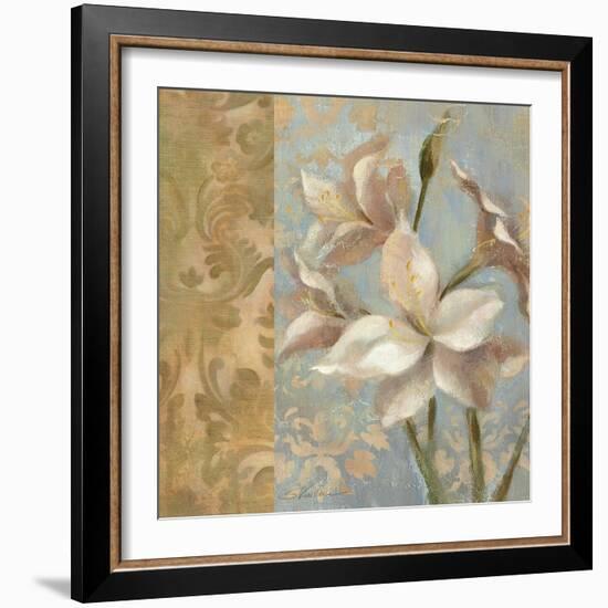 Amaryllis on Soft Blue-Silvia Vassileva-Framed Art Print