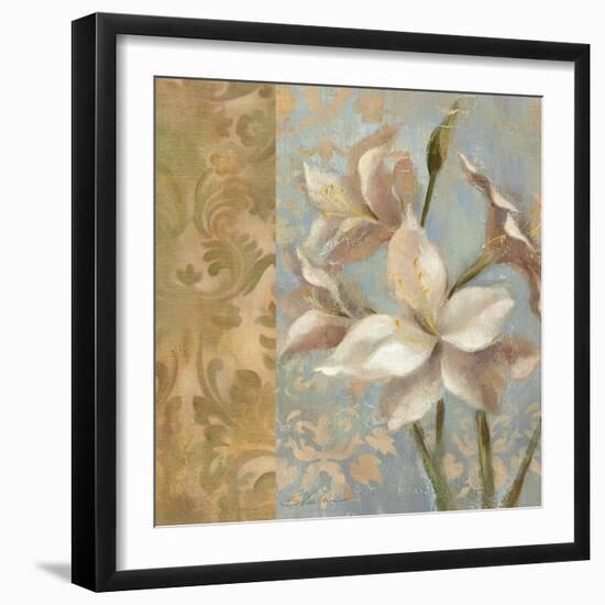 Amaryllis on Soft Blue-Silvia Vassileva-Framed Art Print