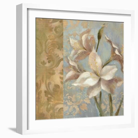 Amaryllis on Soft Blue-Silvia Vassileva-Framed Art Print