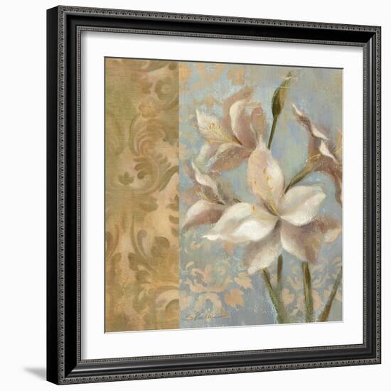 Amaryllis on Soft Blue-Silvia Vassileva-Framed Art Print