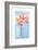 Amaryllis with Aqua Background, 2015-John Keeling-Framed Giclee Print