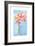 Amaryllis with Aqua Background, 2015-John Keeling-Framed Giclee Print