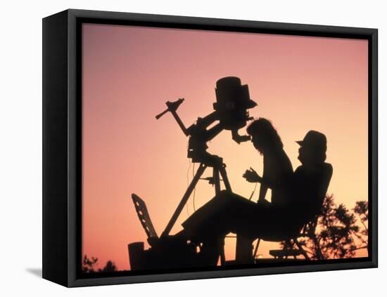 Amateur Astronomers with Meade 2080 20cm Telescope-John Sanford-Framed Premier Image Canvas