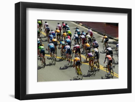 Amateur Men Bicyclists competing in the Garrett Lemire Memorial Grand Prix National Racing Circu...-null-Framed Photographic Print