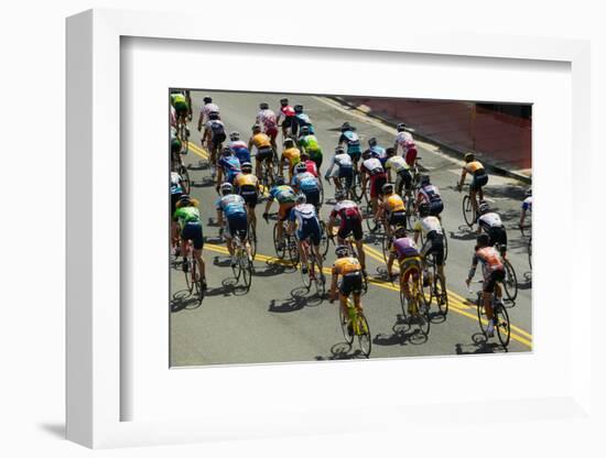 Amateur Men Bicyclists competing in the Garrett Lemire Memorial Grand Prix National Racing Circu...-null-Framed Photographic Print