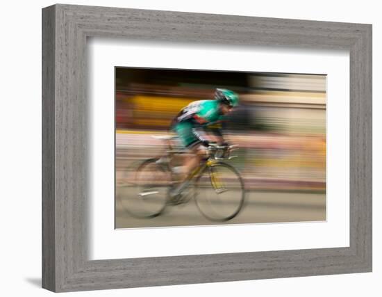 Amateur Men Bicyclists competing in the Garrett Lemire Memorial Grand Prix National Racing Circu...-null-Framed Photographic Print