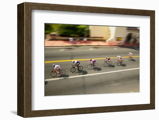 Amateur Men Bicyclists competing in the Garrett Lemire Memorial Grand Prix National Racing Circu...-null-Framed Photographic Print