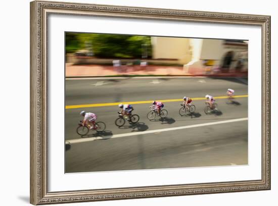 Amateur Men Bicyclists competing in the Garrett Lemire Memorial Grand Prix National Racing Circu...-null-Framed Photographic Print