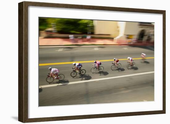 Amateur Men Bicyclists competing in the Garrett Lemire Memorial Grand Prix National Racing Circu...-null-Framed Photographic Print