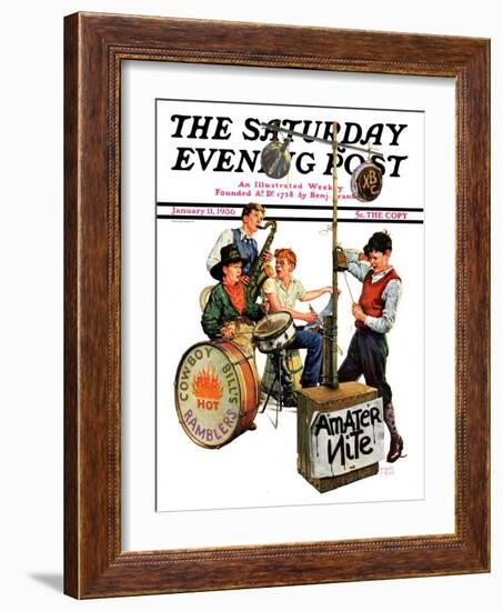 "Amateur Night," Saturday Evening Post Cover, January 11, 1936-Monte Crews-Framed Giclee Print