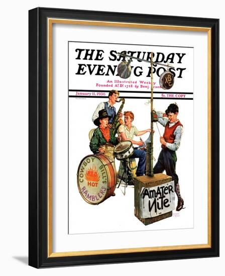 "Amateur Night," Saturday Evening Post Cover, January 11, 1936-Monte Crews-Framed Giclee Print