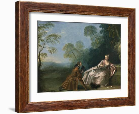 Amatory Conversation, Une Conversation Galante-Jean-Baptiste Pater-Framed Giclee Print