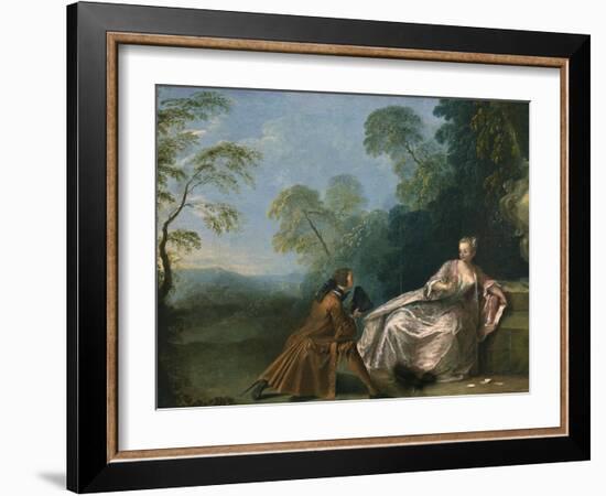 Amatory Conversation, Une Conversation Galante-Jean-Baptiste Pater-Framed Giclee Print