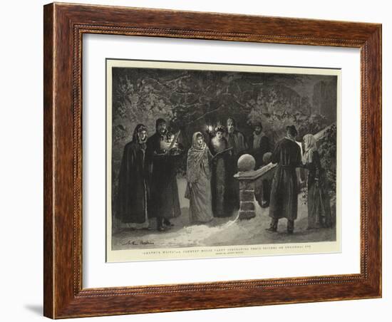Amatuer Waits, a Country House Party Serenading their Friends on Christmas Eve-Arthur Hopkins-Framed Giclee Print