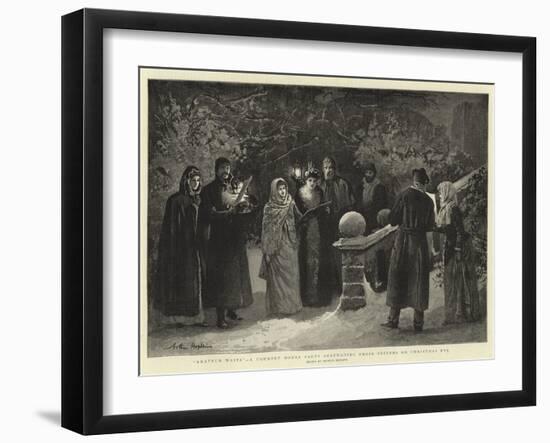 Amatuer Waits, a Country House Party Serenading their Friends on Christmas Eve-Arthur Hopkins-Framed Giclee Print