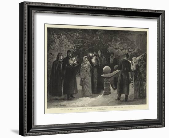 Amatuer Waits, a Country House Party Serenading their Friends on Christmas Eve-Arthur Hopkins-Framed Giclee Print