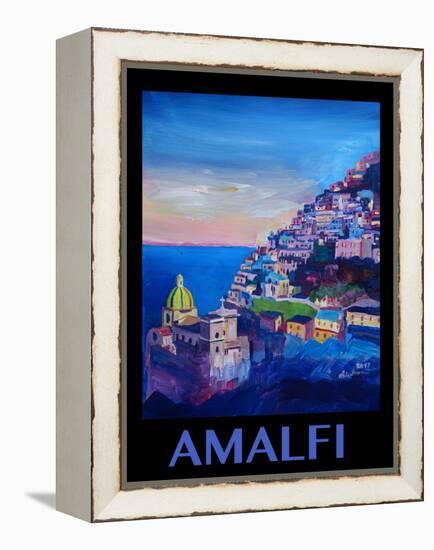 Amazing Amalfi Coast At Sunset - Retro Poster II-Markus Bleichner-Framed Stretched Canvas