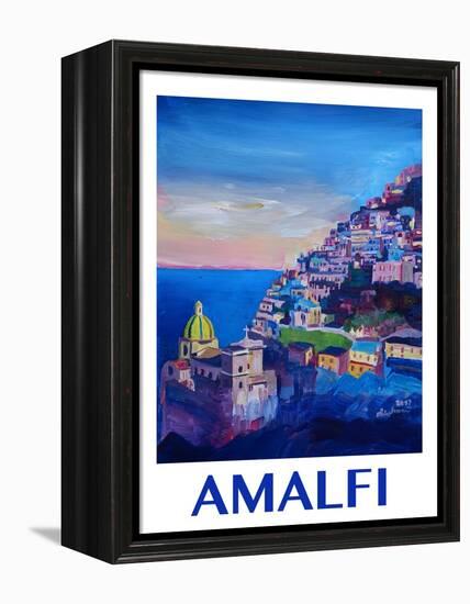 Amazing Amalfi Coast At Sunset - Retro Poster-Markus Bleichner-Framed Stretched Canvas