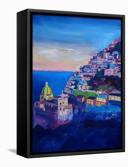 Amazing Amalfi Coast At Sunset-Markus Bleichner-Framed Stretched Canvas