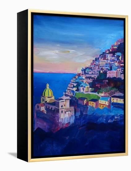 Amazing Amalfi Coast At Sunset-Markus Bleichner-Framed Stretched Canvas