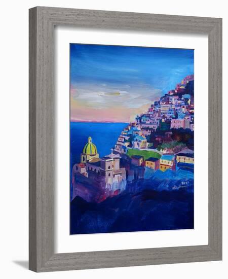 Amazing Amalfi Coast At Sunset-Markus Bleichner-Framed Art Print