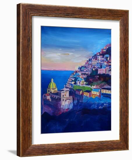 Amazing Amalfi Coast At Sunset-Markus Bleichner-Framed Art Print