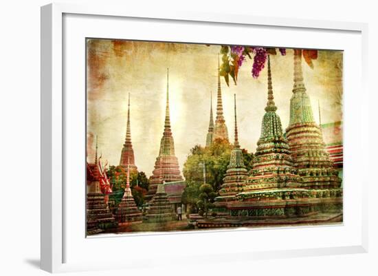 Amazing Bangkok - Artwork In Painting Style-Maugli-l-Framed Premium Giclee Print