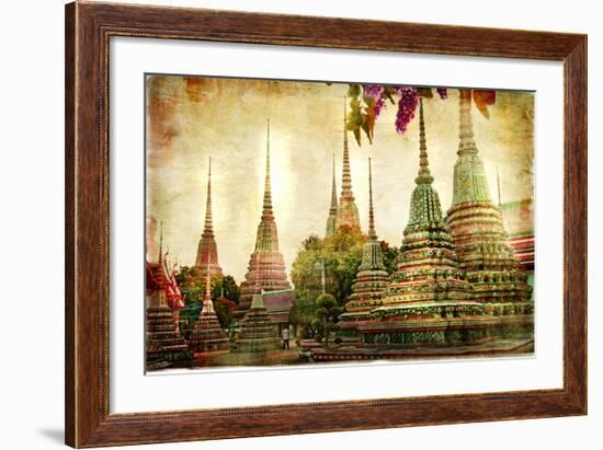 Amazing Bangkok - Artwork In Painting Style-Maugli-l-Framed Premium Giclee Print