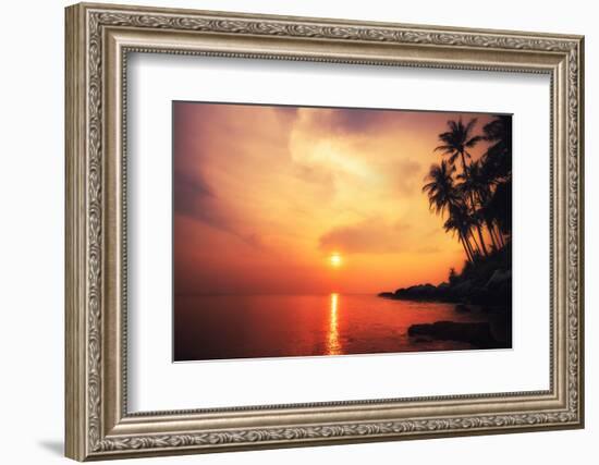 Amazing Colors of Tropical Sunset. Phuket Island, Thailand Travel Landscapes and Destinations-Perfect Lazybones-Framed Photographic Print