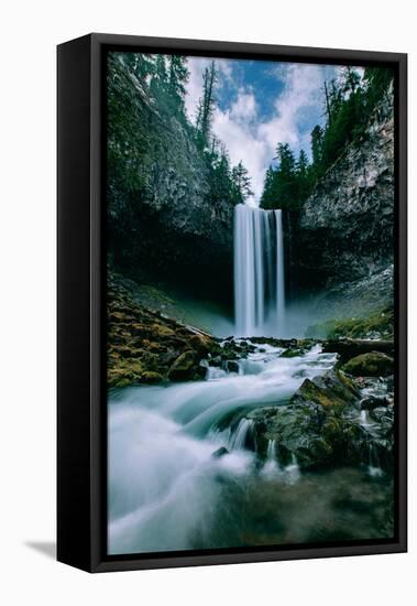 Amazing Mount Hood Waterfall, Tamanawas Falls, National Forest Oregon-Vincent James-Framed Premier Image Canvas