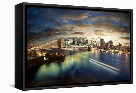 Amazing New York Cityscape - Taken After Sunset-dellm60-Framed Premier Image Canvas