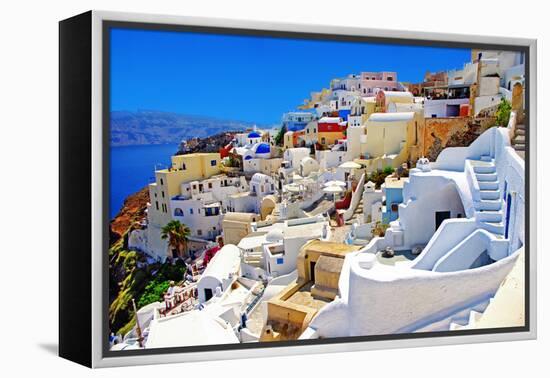 Amazing Romantic Santorini Island, Greece-Maugli-l-Framed Premier Image Canvas