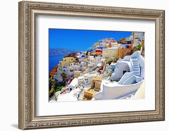 Amazing Romantic Santorini Island, Greece-Maugli-l-Framed Photographic Print