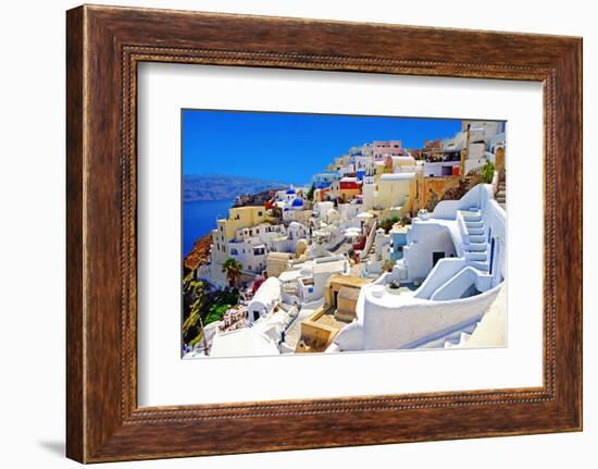 Amazing Romantic Santorini Island, Greece-Maugli-l-Framed Photographic Print