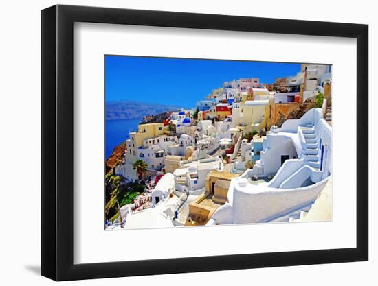 Amazing Romantic Santorini Island, Greece-Maugli-l-Framed Photographic Print