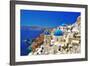 Amazing Santorini - Travel In Greek Islands Series-Maugli-l-Framed Art Print