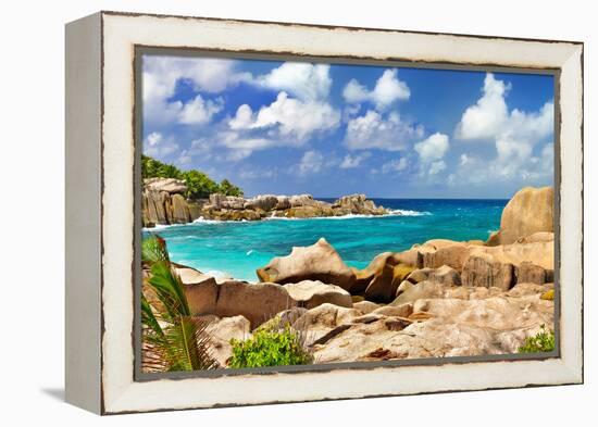 Amazing Seychelles With Unique Granite Rocks-Maugli-l-Framed Premier Image Canvas