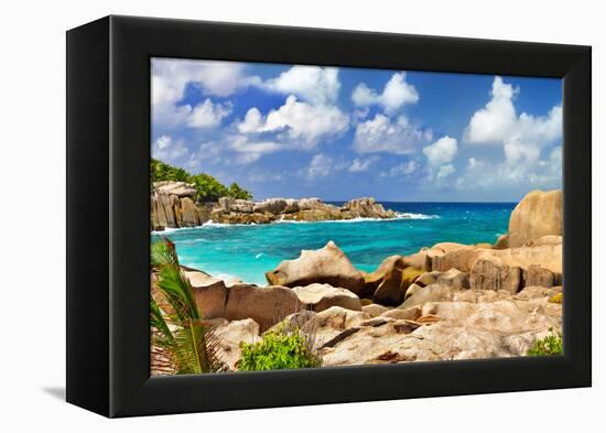 Amazing Seychelles With Unique Granite Rocks-Maugli-l-Framed Premier Image Canvas