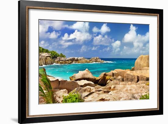 Amazing Seychelles With Unique Granite Rocks-Maugli-l-Framed Photographic Print