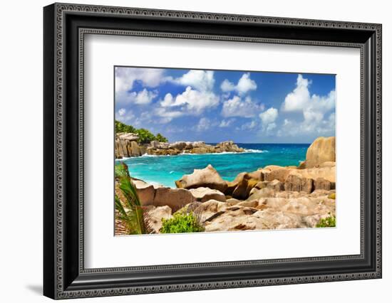 Amazing Seychelles With Unique Granite Rocks-Maugli-l-Framed Photographic Print