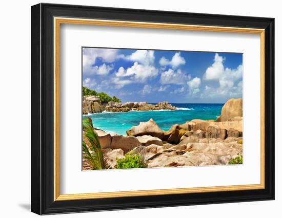 Amazing Seychelles With Unique Granite Rocks-Maugli-l-Framed Photographic Print