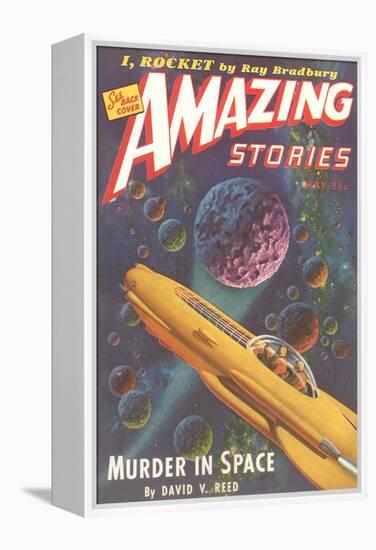 Amazing Stories Magazine Cover-null-Framed Stretched Canvas