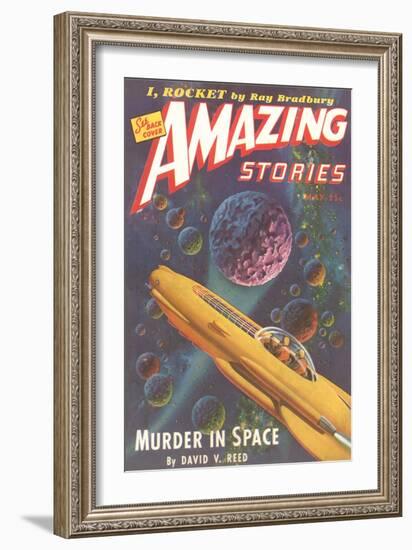 Amazing Stories Magazine Cover-null-Framed Art Print