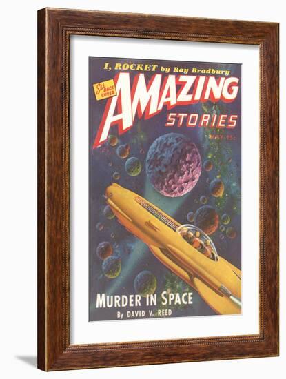 Amazing Stories Magazine Cover-null-Framed Art Print