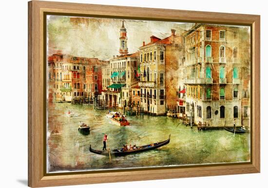 Amazing Venice - Artwork In Painting Style-Maugli-l-Framed Stretched Canvas