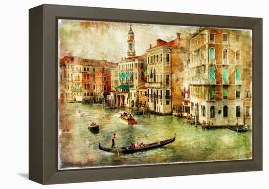 Amazing Venice - Artwork In Painting Style-Maugli-l-Framed Stretched Canvas