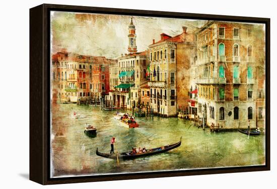 Amazing Venice - Artwork In Painting Style-Maugli-l-Framed Stretched Canvas