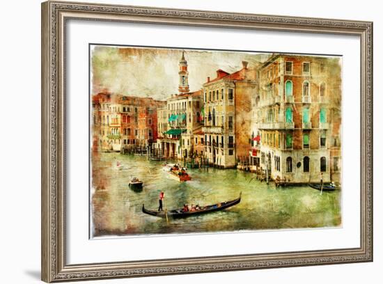 Amazing Venice - Artwork In Painting Style-Maugli-l-Framed Premium Giclee Print