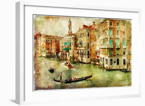 Amazing Venice - Artwork In Painting Style-Maugli-l-Framed Art Print